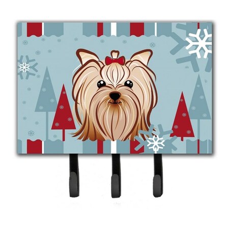 Jensendistributionservices Winter Holiday Yorkie Yorkishire Terrier Leash & Key Holder MI2103675